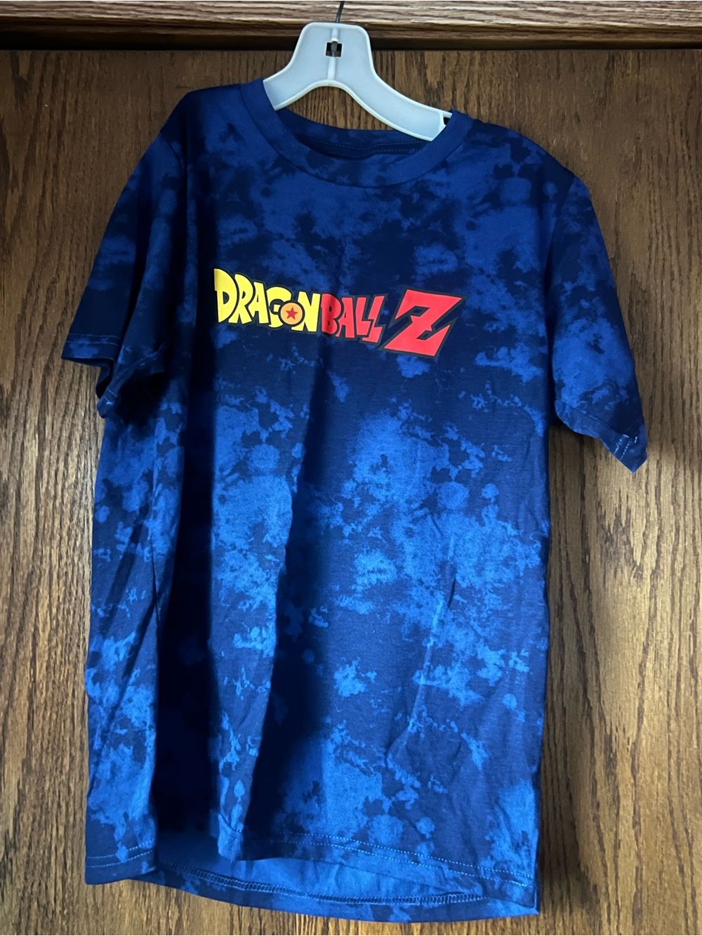 Kids Tie-Dye Blue Graphic T-Shirt boys size 14-16 dragon ball Z